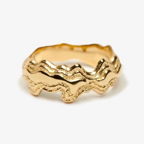 Camille Brinch, Lille Blurry Layers ring i forgyldt sterlingslv