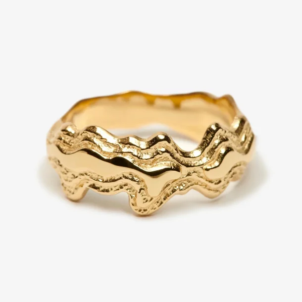 Camille Brinch, Lille Blurry Layers ring i forgyldt sterlingsølv