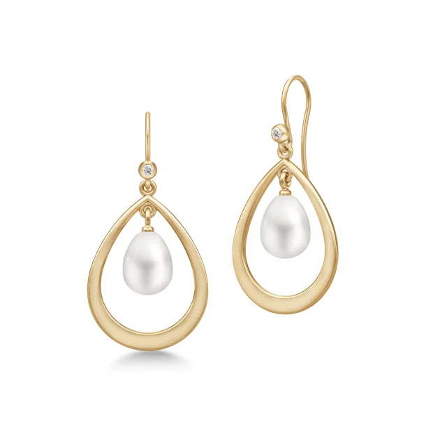 Julie Sandlau, Afrodite Droplet Earrings White Pearl