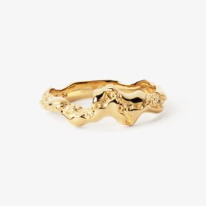 Camille Brinch lille fusion contrast ring - forgyldt slv