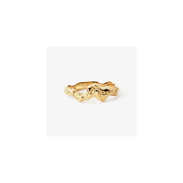 Camille Brinch lille fusion contrast ring - forgyldt slv