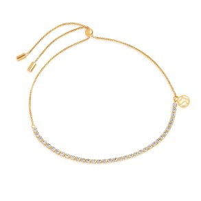 Sif Jakobs, Ellera Tennis armb�nd i forgyldt S�lv med hvide zirkonia