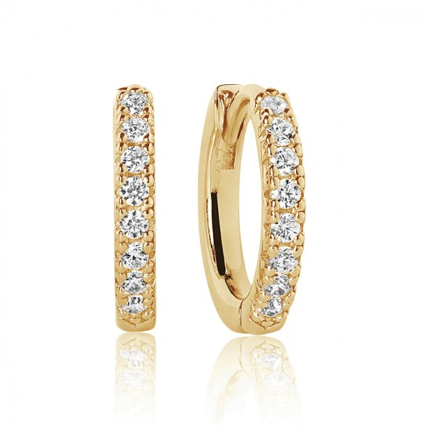 Sif Jakobs Ellera Medio reringe i forgyldt sterlingslv med hvide zirkoner