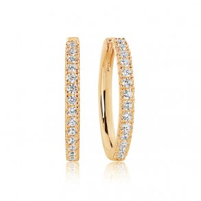 Sif Jakobs Ellera Grande reringe i forgyldt sterlingslv med hvide zirkoner