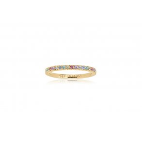 Sif Jakobs Ellera ring i forgyldt sterlingslv med multi farvede zirkoner
