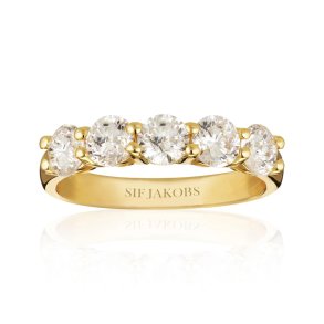 Sif Jakobs, Belluno Uno ring i forgyldt Slv med hvide zirkonia