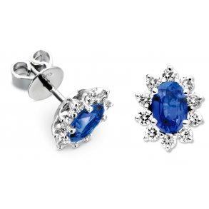 Rosét By Müller restikker af 14kt hvidguld med safir og brillanter