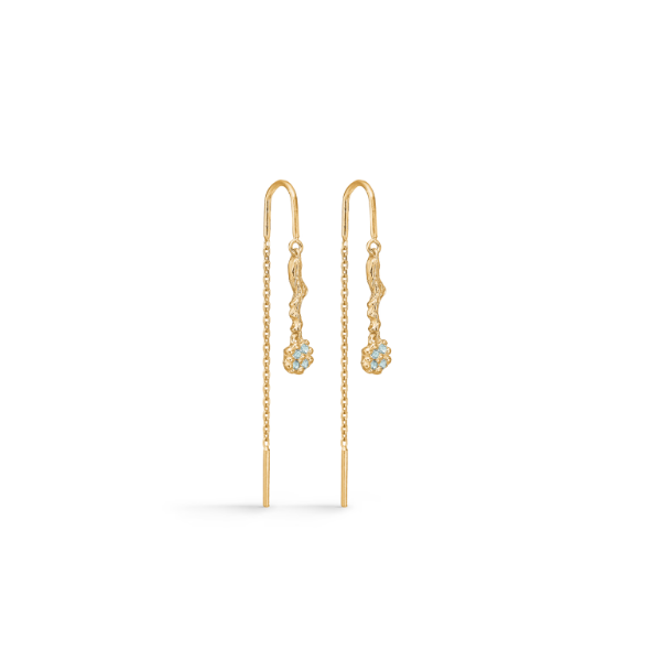 Studio Z, Tangled reringe med grnne zirkonia i forgyldt slv