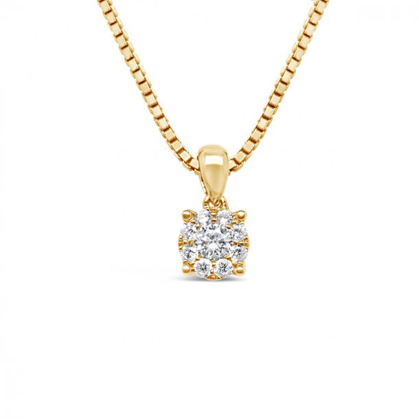 Looks diamantvedhng, 14kt rdguld, tw/si, looks like 0,50ct