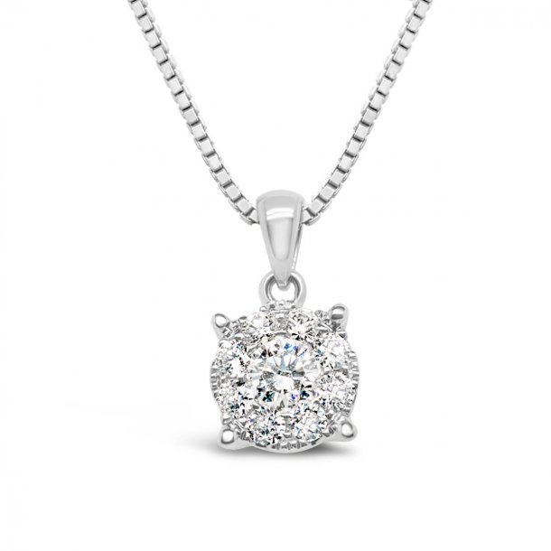 Looks diamantvedhng, 14kt hvidguld, tw/si, looks like 2,00ct