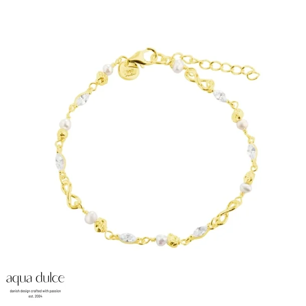 Aqua Dulce, White garden armb�nd i forgyldt s�lv