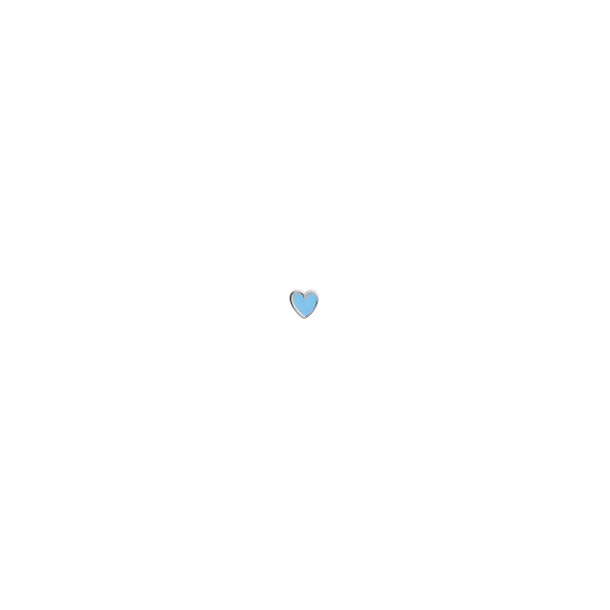 Stine A, Petit Love Heart Light Blue i sterlingslv
