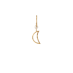 Stine A, Bella Moon Earring med perle i forgyldt sterlingslv