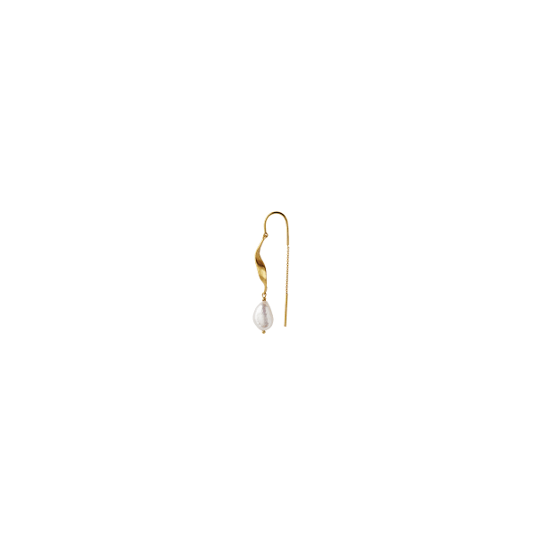 Stine A, Long Twisted Earring med ferskvandsperle