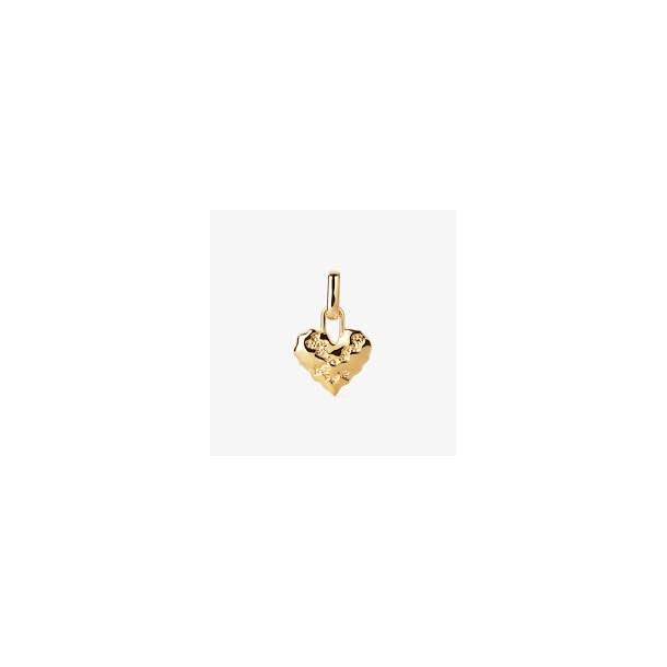 Camille Brinch, Heart Contrast Charm i forgyldt sterlingslv