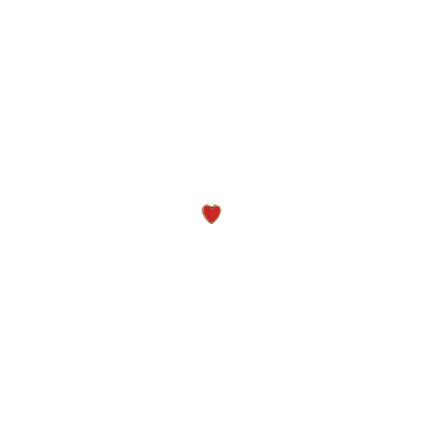 Stine A, Petit Love Heart, rd emalje i forgyldt sterlingslv