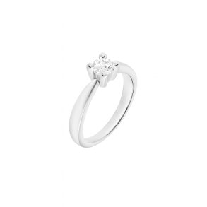 Mllers Collection Emily ring, 14 karat hvidguld med 0,50ct lab grown diamant