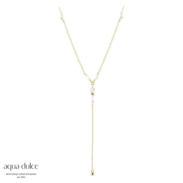 Aqua Dulce, Sinna Pearl y-halsk�de i forgyldt s�lv