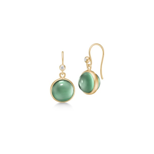 Julie Sandlau PRIME rehngere, forgyldt med green amethyst