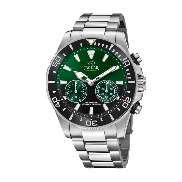 Jaguar, J888/5 Hybrid Diver herreur, stl med grn/sort skive