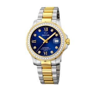 Jaguar, J893/2 Lady's Diver dameur, bicolour med bl skive