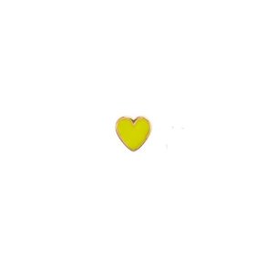 Stine A, Petit Love Heart Neon Yellow, i forgyldt sterlingslv