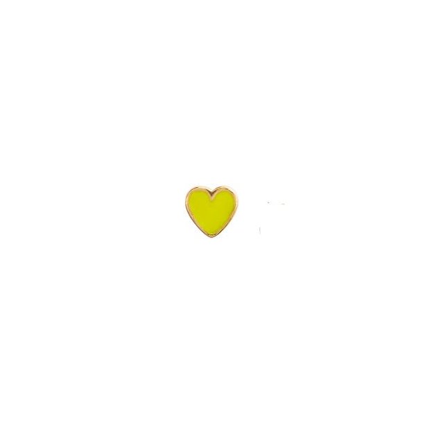 Stine A, Petit Love Heart Neon Yellow, i forgyldt sterlings�lv