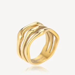 Sistie 2nd, Wavy ring i forgyldt st�l