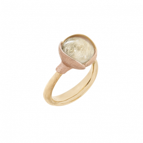 Ole Lynggaard Lotus ring nr. 2, 18kt guld med rutilkvarts