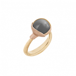 Ole Lynggaard Lotus ring nr. 2, 18kt guld med gr mnesten